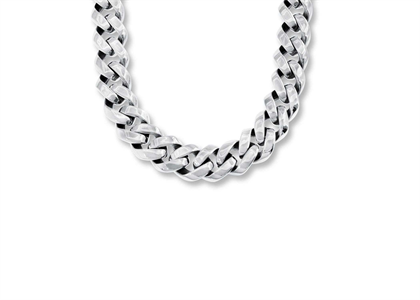 Rhodium Plated Mens Curb Chain